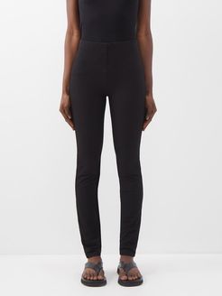 High-rise Gabardine Leggings - Womens - Black