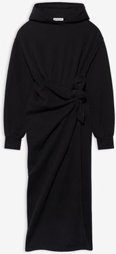 Easywrap Hooded Dress Black - Woman - 4 - Cotton