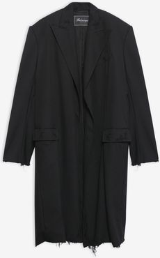 Destroyed Overcoat Black - Man - 40 - Organic Virgin Wool