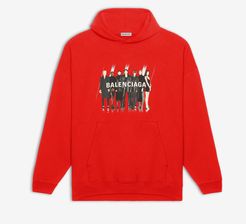 Real Balenciaga 1 Large Fit Hoodie Red - Woman - XS - Cotton