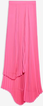 Asymmetric Pleated Skirt Pink - Woman - 2 - Polyester