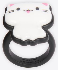 Sticker Cat Ring White - Woman - 6 - Resin & Brass