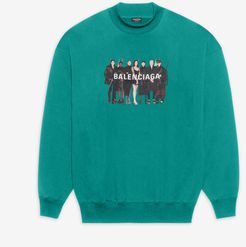 Real Balenciaga 2 Crewneck Sweater Green - Woman - XS - Cotton