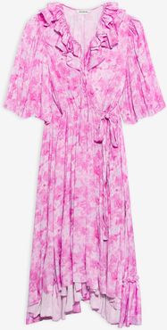 Ruffled Wrap Dress Pink - Woman - 2 - Recycled Polyester & Polyester