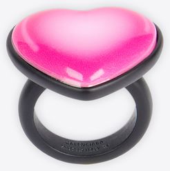 Sticker Heart Ring Pink - Woman - 6 - Resin & Brass