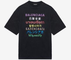 Languages Medium Fit T-shirt Black - Man - XXS - Polyester & Cotton