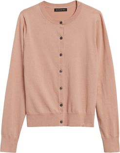 Stretch-Cotton Cardigan Sweater