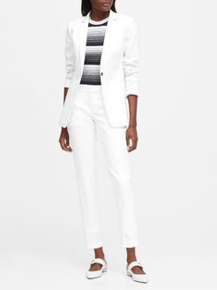 Long & Lean-Fit Linen-Cotton Blazer