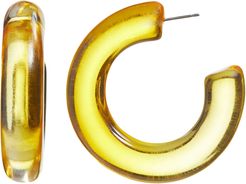 Yellow Resin Hoop Earrings