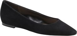 Leather Pointed-Toe Flat