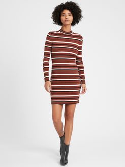 Stretch-Cotton Turtleneck Sweater Dress
