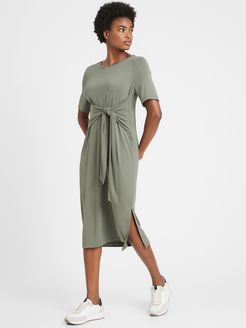 Petite Sandwash Modal Twist-Front Dress