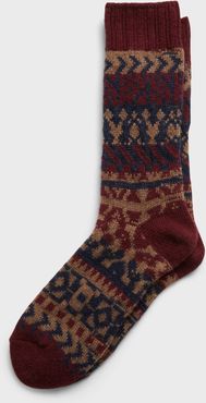 Fair Isle Wool-Blend Boot Sock