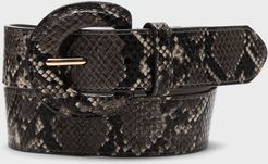 Wide Snake-Print Belt