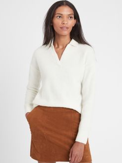 Relaxed Sweater Polo Shirt