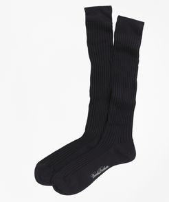 Merino Wool Ribbed Over-The-Calf Socks