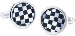 Round Checkerboard Classic Cuff Links