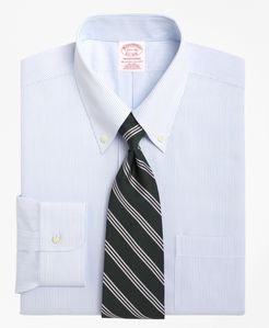 Traditional Relaxed-Fit Dress Shirt, Non-Iron Mini Pinstripe