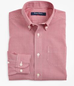 Boys' Non-Iron Polo Button-Down Collar Micro-Check Dress Shirt