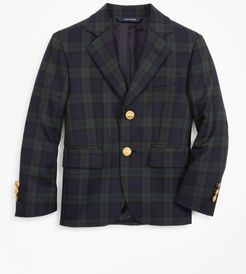 Boys' Wool-Blend Two-Button Black Watch Plaid Sport Coat