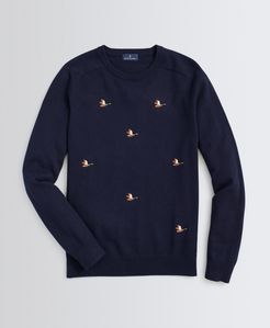 Cotton-Cashmere Duck-Embroidered Sweater