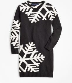 Girls' Girls Long-Sleeve Oversized Snowflake Dress