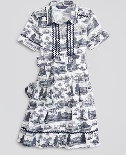 Girls' Girls Supima Cotton Toile Printed Shirt Dress