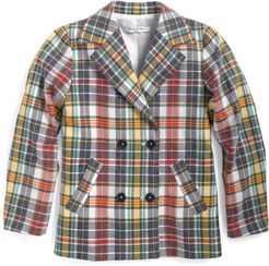 Girls' Girls Madras Double-Breasted Jacket