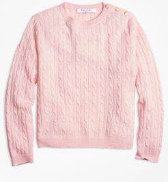 Girls' Girls Cashmere Cable Crewneck Sweater