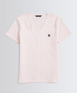 Striped Stretch-Cotton Jersey V-Neck T-Shirt