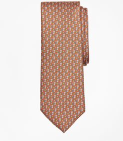 Fox And Leaf Print Tie