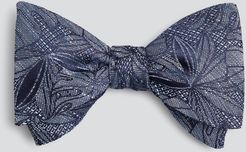 Indigo Palm Print Bow Tie