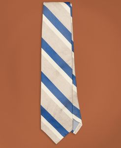 Golden Fleece Striped Silk-Linen Tie