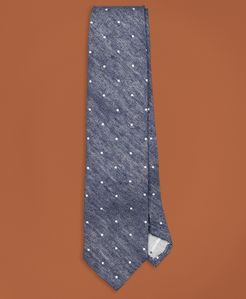 Golden Fleece Dotted Silk-Linen Tie