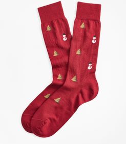 Snowman And Christmas Tree Crew Socks