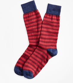 Heathered Stripe Crew Socks