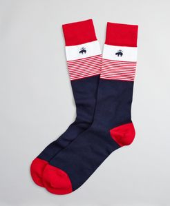 Placed Stripe Crew Socks