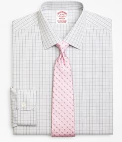 Stretch Madison Classic-Fit Dress Shirt, Non-Iron Houndstooth Overcheck