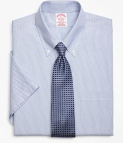 Madison Classic-Fit Dress Shirt, Non-Iron Tonal Framed Stripe Short-Sleeve