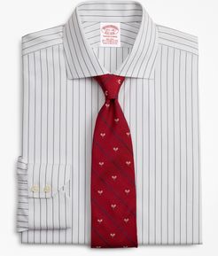 Stretch Traditional Relaxed-Fit Dress Shirt, Non-Iron Pinstripe
