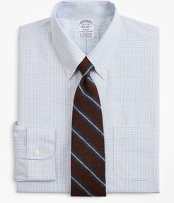 Stretch Regent Fitted Dress Shirt, Non-Iron Grid Check