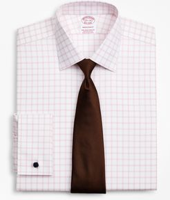 Stretch Madison Classic-Fit Dress Shirt, Non-Iron Twill Ainsley Collar French Cuff  Grid Check