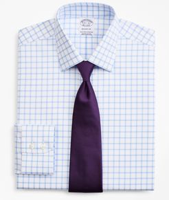 Stretch Regent Fitted Dress Shirt, Non-Iron Twill Ainsley Collar Grid Check
