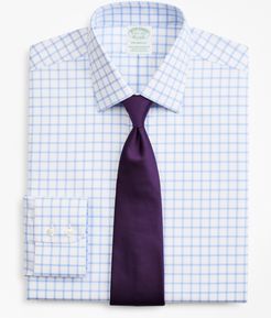 Stretch Milano Slim-Fit Dress Shirt, Non-Iron Twill Ainsley Collar Grid Check