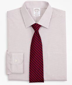 Stretch Soho Extra-Slim-Fit Dress Shirt, Non-Iron Poplin Ainsley Collar Small Grid Check