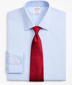 Stretch Regent Fitted Dress Shirt, Non-Iron Royal Oxford Ainsley Collar Glen Plaid