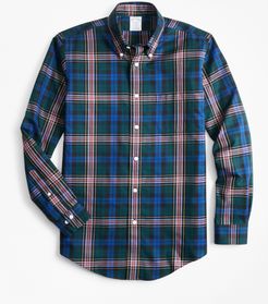 Non-Iron Regent Fit Green Tartan Sport Shirt