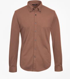 Premium Extra-Fine Supima Cotton Pique Button-Down Shirt