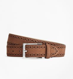 1818 Perforated Stitch Suede Belt