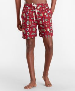 Montauk 6" Fish Print Swim Trunks